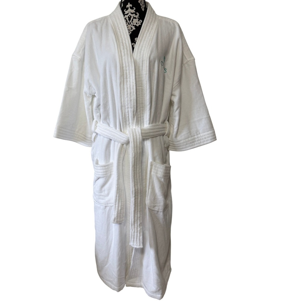 Monarch Cypress White Terry Cloth Spa Robe Cypress Cove Cotton OSFM Mens Womens